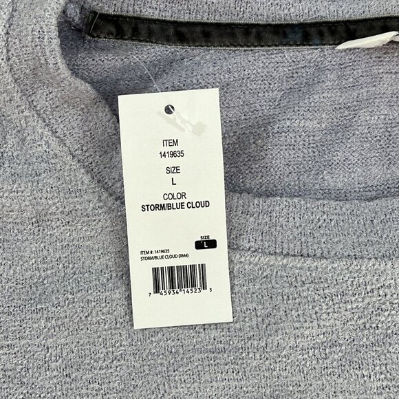 THREE DOTS Pajama Set Womans L Purple Gray Black knit Velour Lounge Stretch NWT - Picture 3 of 14